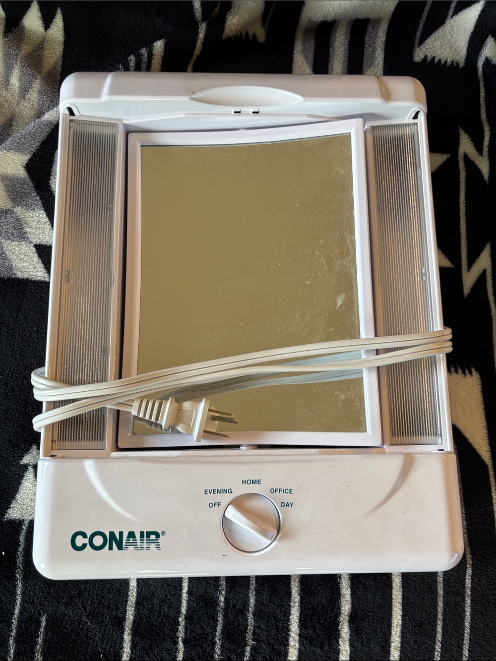 Conair White Plug-In Lighted Makeup Mirror with Adjustable Settings